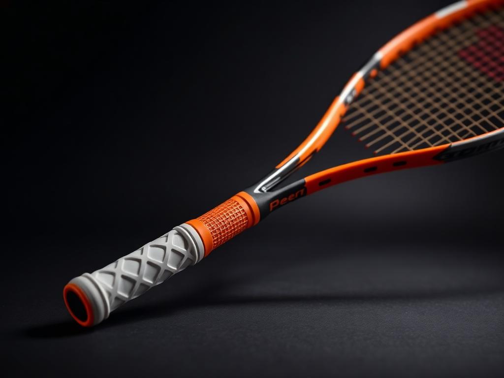 Custom 3D printed tennis racket handle grip with lattice texture